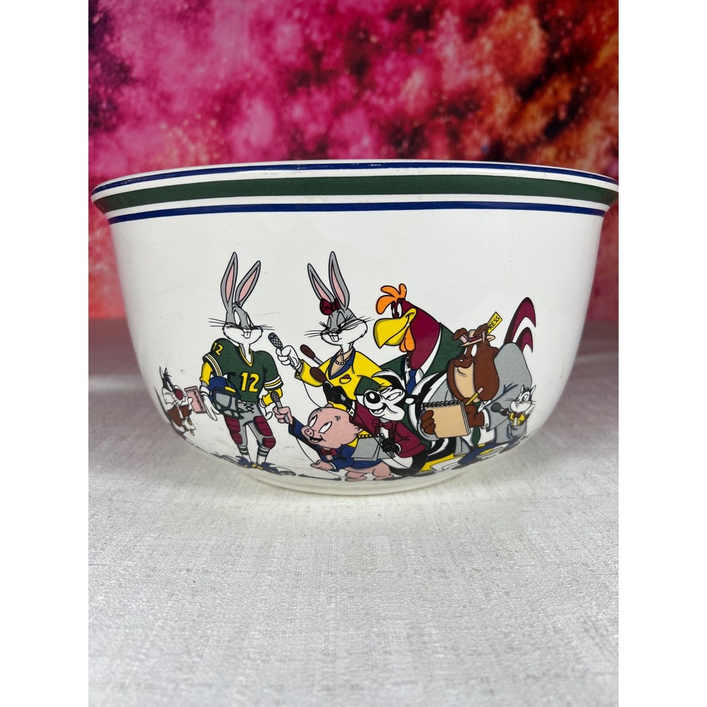 Vintage 1993 Acme Homeworks Looney Tunes Large Popcorn Serving Bowl Warner Bros
